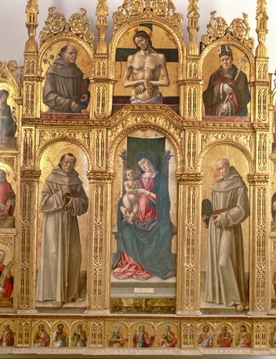 Madonna mit Kind und Heiligen von Alvise Vivarini